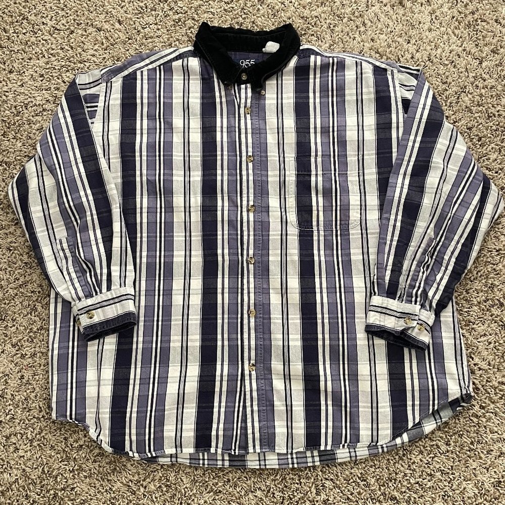 Purple Checked Button Down - image 1